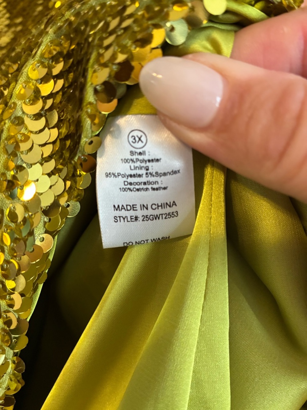 Gold Sequin Feather Cuff Mini Dress - Picture 8 of 8